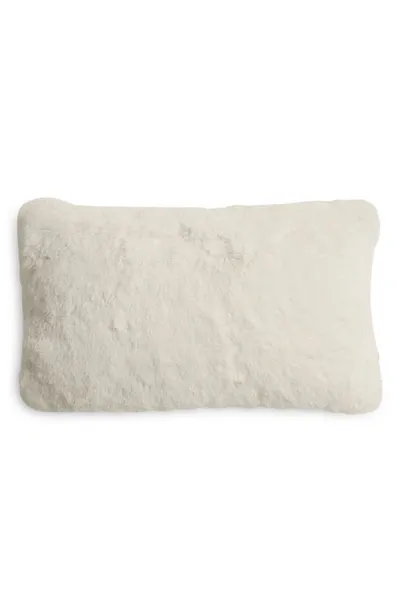 Unhide Squish Fleece Lumbar Pillow In Snow White