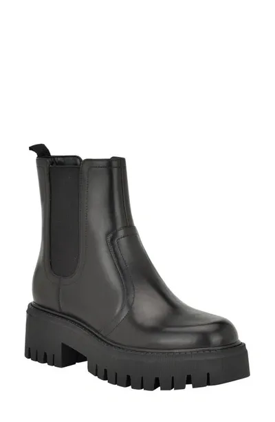 Calvin Klein Jayden Lug Sole Chelsea Boot In Black