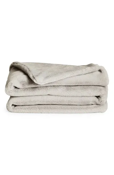 Unhide Lil' Marsh Small Plush Blanket In Greige Goose