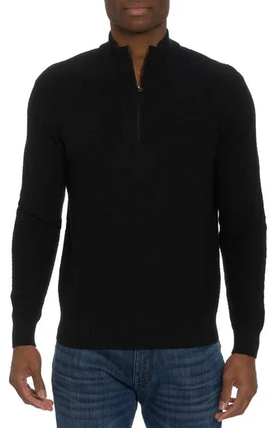 Robert Graham Men's Reisman Quarter-zip Pullover Sweater In Black