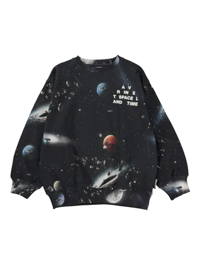 Molo Kids' Monti Graphic-print Sweatshirt In Black