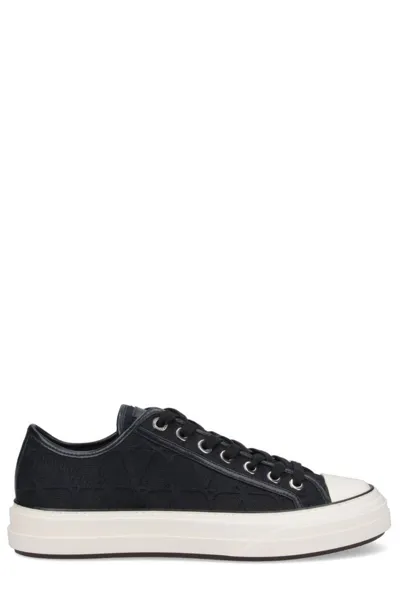 Valentino Garavani Men's Toile Iconographe Totaloop Low-top Sneakers In Black