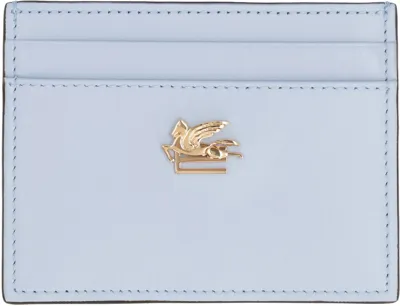 Etro Logo Plaque Cardholder In Blue