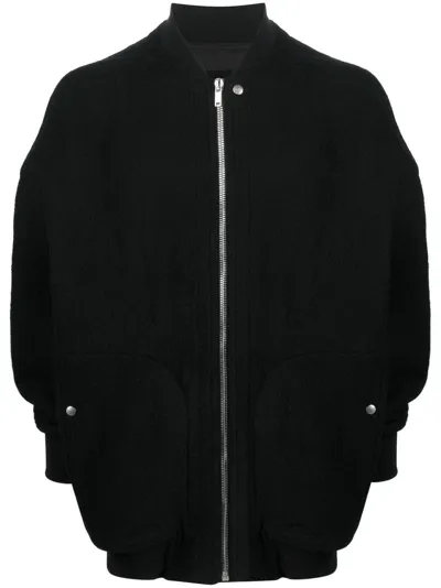 Rick Owens Jumbo Peter Flight Jacket In Nero