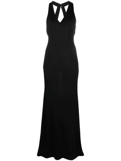 Louisa Ballou High Sea Open-back Stretch-jersey Maxi Dress In Black  