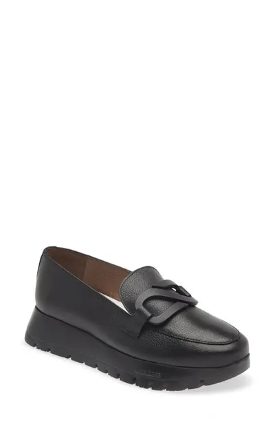 Wonders Lug Loafer In Black Leather