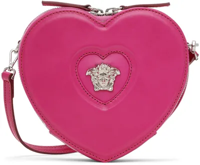 Versace Medusa Head-plaque Leather Shoulder Bag In Pink