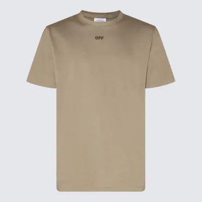 Off-white Beige And Black Cotton T-shirt In Brown