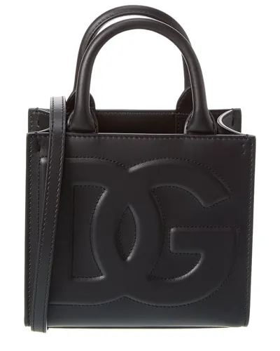 Dolce & Gabbana Dg Leather Tote Bag In Black