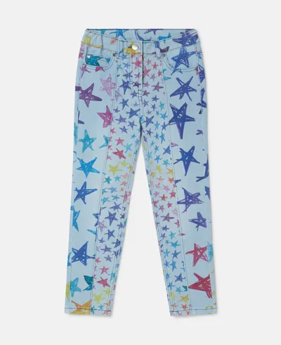 Stella Mccartney Scribbled Star Print Skinny Jeans In Blue Multicolour