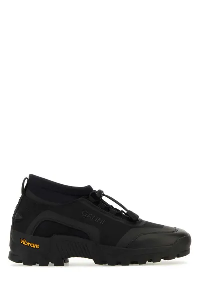 Ganni Performance Neoprene Sneakers In Black