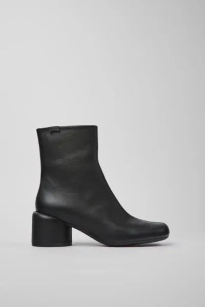 Camper Niki Leather Zip Boot In Black