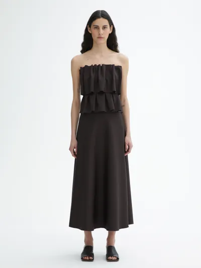 House Of Dagmar Sculpted Tube Dress In Chocolate Brown