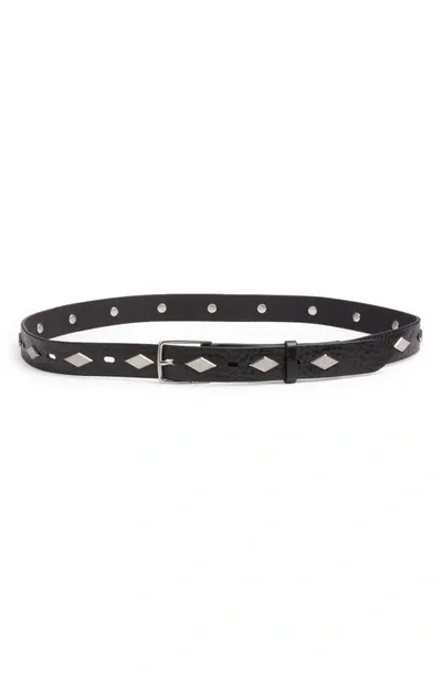 Rag & Bone Colin Studded Leather Belt In Black