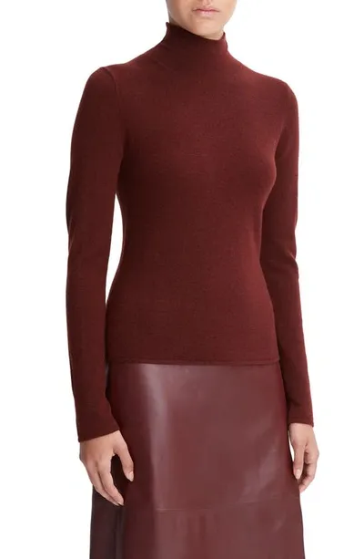 Vince Slim Wool-cashmere Turtleneck Sweater In Brown