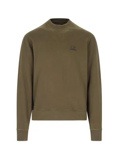 C.p. Company Logo Crewneck Sweatshirt In Green