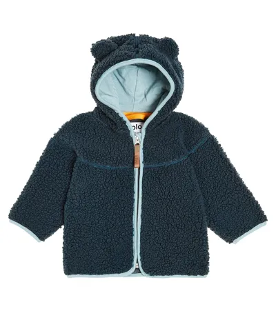 Molo Babies' Boys Blue Teddy Fleece Coat