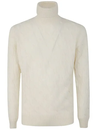 Filippo De Laurentiis Wool Cashmere Long Sleeves Turtle Neck Sweater With Braid Clothing In White