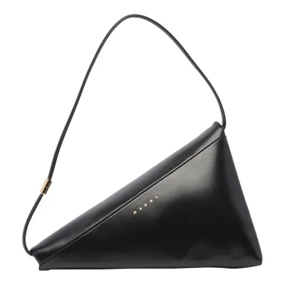 Marni Triangle Foldover Shoulder Bag In Black