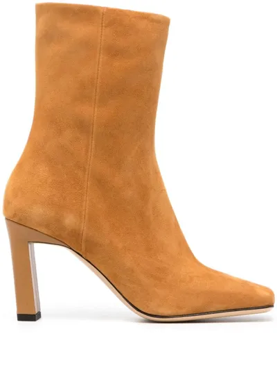 Wandler Isa Sleepy 85mm Suede Boots In Yellow