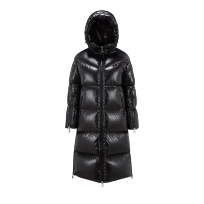 Moncler Collection Huppelong Long Down Jacket Multicolour In Noir