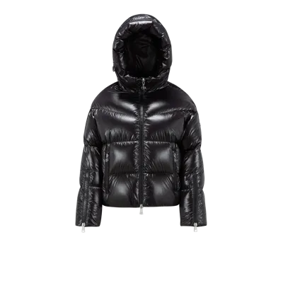 Moncler Collection Doudoune Courte Huppe In Noir