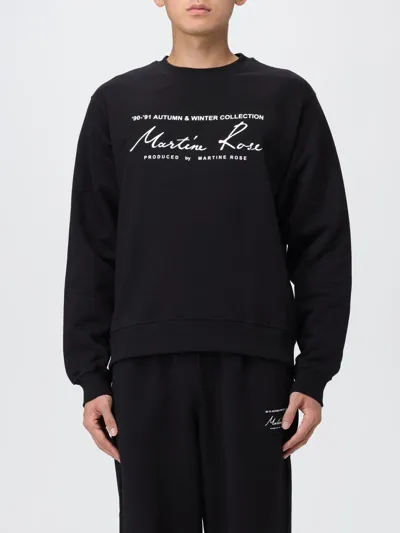 Martine Rose Logo Print Crew Neck Sweatshirt In Black Black