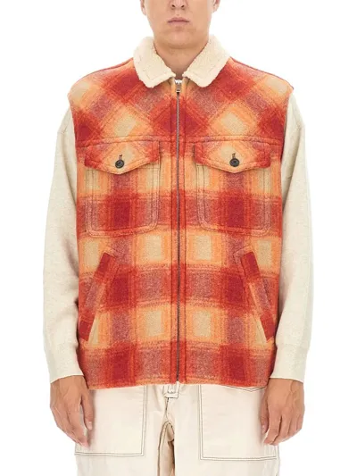 Isabel Marant Plaid Checked Zip In Orange