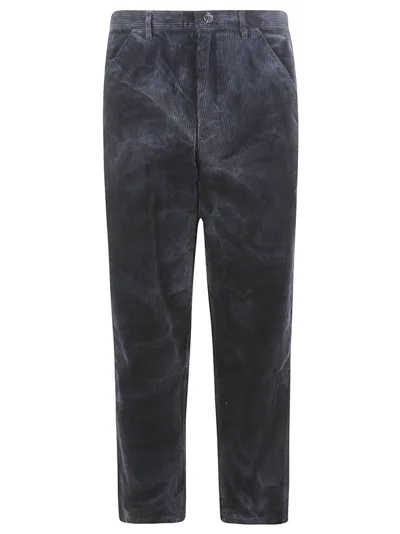 Comme Des Garçons Shirt Corduroy Straight Pants In Navy