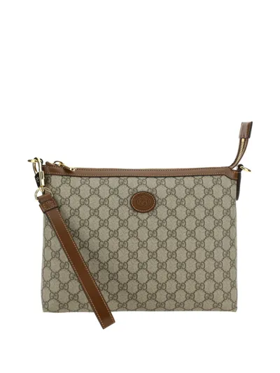 Gucci Interlocking G-print Clutch Bag In Beige