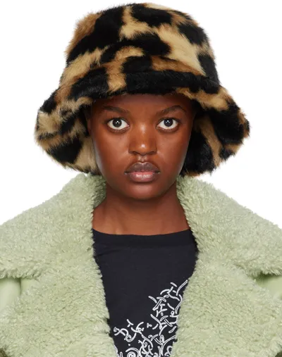 Stand Studio Wera Faux Soft Teddy Fur Bucket Hat In 12130 Natural Leo