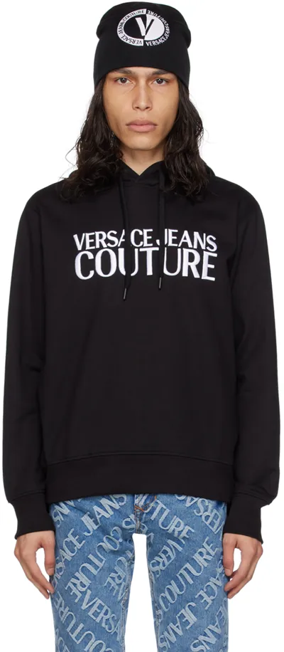 Versace Jeans Couture Black Embroidered Hoodie