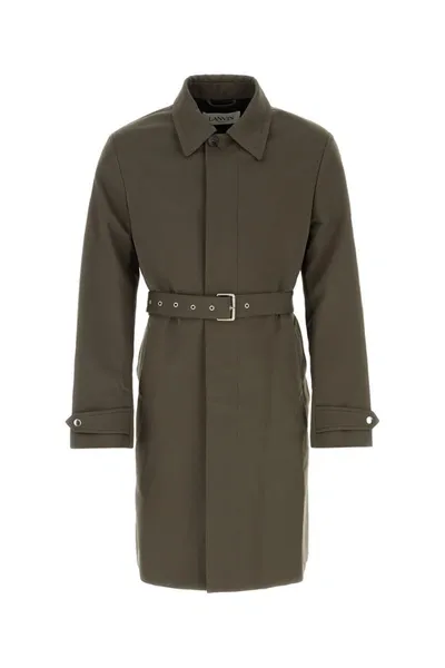 Lanvin Belted Trench Coat In Multicolor