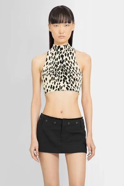 Ssheena Sheena Animal-pattern Crop Top In Multicolor