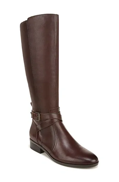 Naturalizer Rena Knee High Riding Boot In Dark Brown Leather