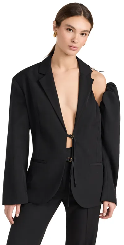 Jacquemus La Veste Galliga Wool Cutout Jacket In Black