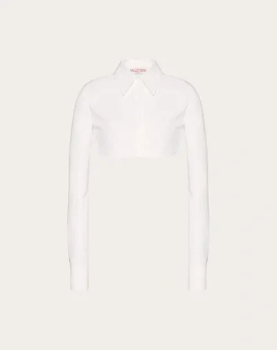 Valentino Bluse Aus Compact Popeline Frau Optic White 46