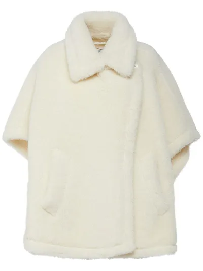 Max Mara Tebe1 Alpaca & Wool Teddy Cape In White