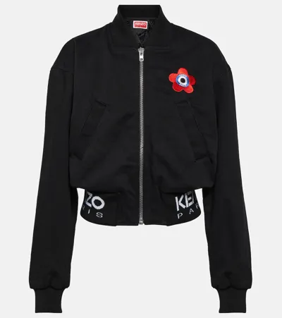 Kenzo Veste Bomber Target Femme Rinse Black Denim