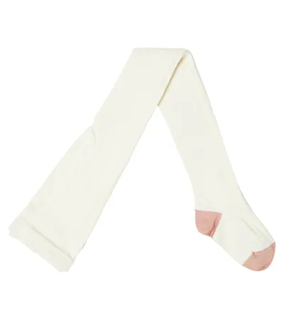 Louise Misha Kids' Cable-knit Cotton-blend Socks In Beige