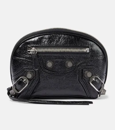 Balenciaga Le Cagole Mini Leather Pouch In Black