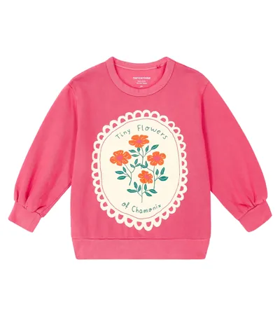 Tinycottons Kids' Printed Cotton Jersey Sweatshirt In Pink