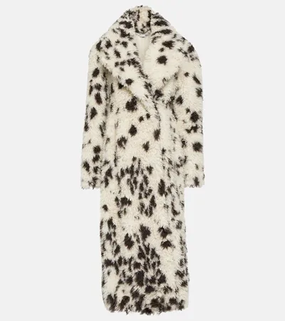 Stella Mccartney Pony Fur-free Wool-blend Coat In Ivory