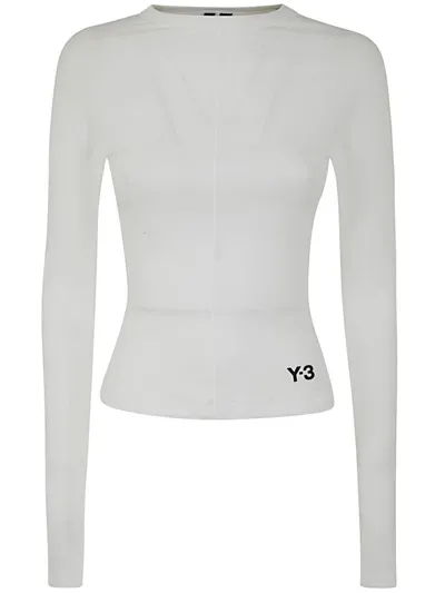 Y-3 White Fitted Long Sleeve T-shirt