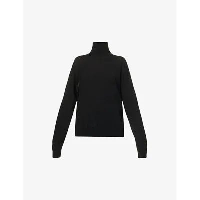 Saint Laurent Turtleneck Knit Jumper In Black