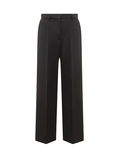 Lanvin High Waist Wide Leg Trousers In Black