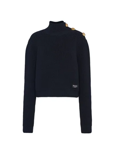 Prada Woman Midnight Blue Wool Sweater