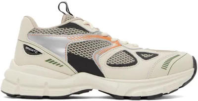 Axel Arigato Off-white & Tan Marathon Runner Sneakers In Cremino/kale Green