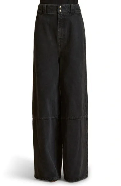 Khaite Isla Wide-leg Jeans In Black