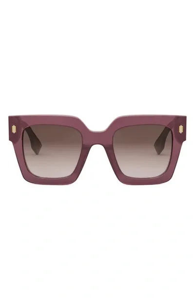 Fendi Roma 50mm Square Sunglasses In Violet Brown